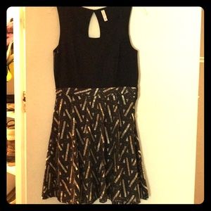 Black and gold cocktail dress